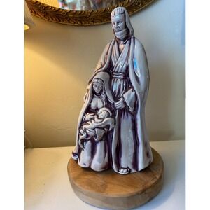Vintage 1980s Holy Family Statue Nativity Scene for Christmas